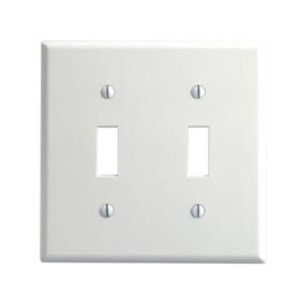 LEVITON 001-88009-000 TWO GANG SWITCH WALLPLATE WHITE