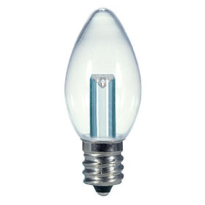 SATCO S9156 0.5W/C7/LED/120V/CD 0.5W LED C7 CLEAR NIGHT LIGHT BULB CANDELABRA