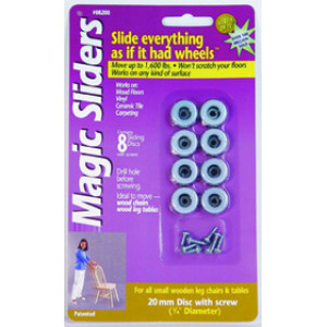 MAGIC SLIDERS 08200 20MM ROUND W/SCREW (8PK)
