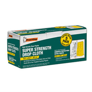 FROST KING P470/5 58344 9' X 12' .47 MIL HIGH DENSITY PLASTIC DROP CLOTH (5PK)