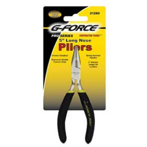 G-FORCE 21280 5" MINI LONG NOSE PLIERS ERGO GRIP HANDLE