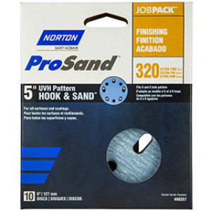 NORTON PROSAND 68357 5" P320B UVH HOOK & LOOP JOB PACK SANDING DISCS 10-PACK