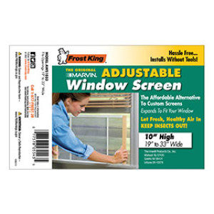 FROST KING AWS1033 55435 19-33" X 10" ADJUSTABLE WINDOW SCREEN