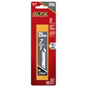 OLFA 5008 25MM EXTRA HEAVY DUTY SILVER SNAP-OFF BLADES 5/PK HB-5B