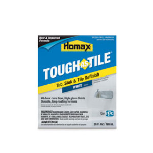 HOMAX 3158 TOUGH AS TILE TUB & SINK REFINISH BRUSH-ON 26 OZ WHITE 386593