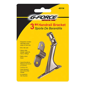 G-FORCE 43114 3" DIE CAST SATIN NICKEL HANDRAIL BRACKET CARDED