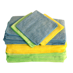 SHAXON SHX-MFW30B 16" X 16" JUMBO MICROFIBER CLEANING CLOTHS 30PC 3-COLORS