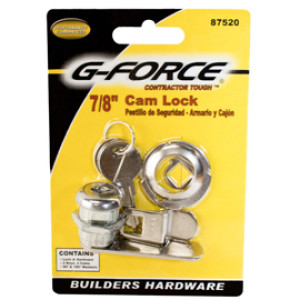 G-FORCE 87520 BUILDERS 7/8" DRAWER AND DOOR CAM LOCK KA3