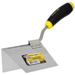 G-FORCE 70098 OUTSIDE CORNER TROWEL ERGO GRIP HANDLE STAINLESS STEEL BLADE