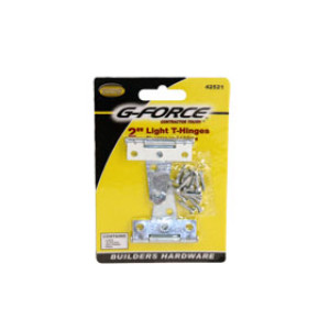 G-FORCE 42521 2" LIGHT TEE HINGE ZINC PLATED PAIR