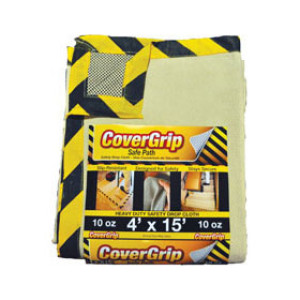 COVER GRIP 041510 4' X 15' 10 OZ SAFETY BORDER DROP CLOTH NON-SLIP CANVAS