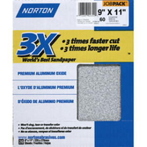 NORTON PROSAND 02642 9" X 11" P60 PREMIUM SANDING SHEETS COARSE JOB PACK 20PK