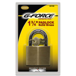 G-FORCE 60108 1-3/4" SOLID BRASS PADLOCK MASTER KEYWAY