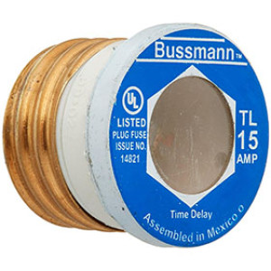 BUSSMANN BP/TL-15 15 AMP PLUG FUSE TIME DELAY EDISON BASE (3CD)