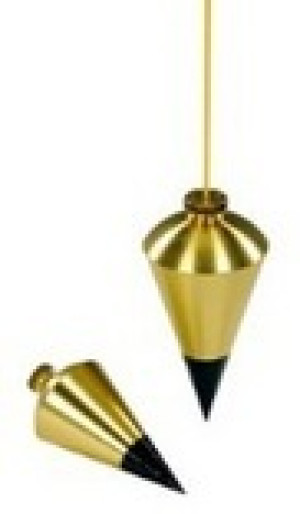 STANLEY 47-973 8OZ BRASS PLUMB BOB WITH EXTRA TIP 8.7" OVERALL LENGTH