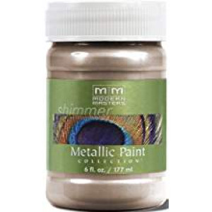 MODERN MASTERS ME221-06 6 OZ WARM SILVER SATIN METALLIC PAINT OPAQUE