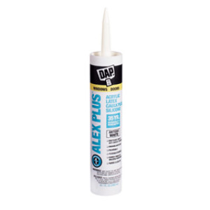 DAP 18101 10.1 OZ ALEX PLUS WHITE ACRYLIC LATEX CAULK PLUS SILICONE 35 YEAR