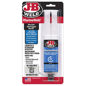 J-B WELD 50172 25 ML MARINEWELD SPECIAL FORMULA MARINE EPOXY SYRINGE WHITE