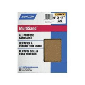 NORTON 00357 9" X 11" MULTISAND 120C GRIT ALL PURPOSE SANDPAPER JOB PACK (25)