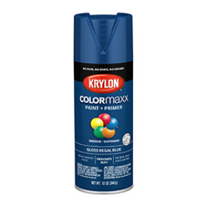 KRYLON K05535007 COLORMAXX PAINT + PRIMER GLOSS REGAL BLUE 12 OZ IN-OUTDOOR