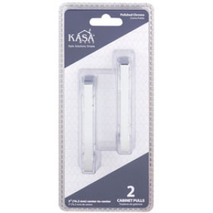 KASAWARE K7063PC-2 SQUARE BAR PULL POLISHED CHROME 3-3/8" 2-PACK