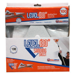 FULL CIRCLE TG150 LEVEL 180 HOOK & LOOP SANDPAPER TRIANGLES 150 GRIT 5PK 00050