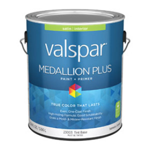 VALSPAR 23003.007 MEDALLION PLUS SATIN TINT BASE INTERIOR PAINT & PRIMER