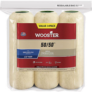 WOOSTER BRUSH 50/50 RR745-9 9" X 1/2" KNIT ROLLER COVER (3PK)