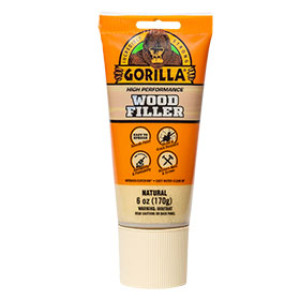 GORILLA GLUE 107072 6 OZ TUBE HIGH PERFORMANCE WOOD FILLER NATURAL FINISH
