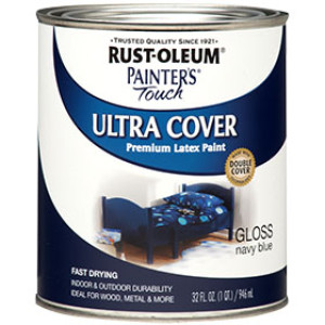 RUST-OLEUM PAINTER'S TOUCH 1922502 ULTRA COVER GLOSS NAVY BLUE LATEX PAINT