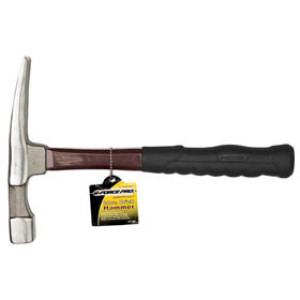 G-FORCE 21120 24 OZ BRICK HAMMER RED FIBERGLASS HANDLE WITH RUBBER GRIP