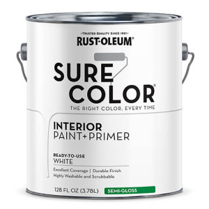 RUST-OLEUM SURE COLOR 380227 WHITE SEMI-GLOSS WALL PAINT