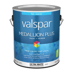 VALSPAR 21002.007 MEDALLION PLUS FLAT ULTRA WHITE INTERIOR PAINT & PRIMER