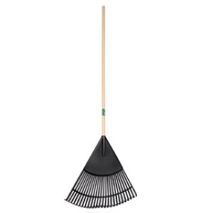 AMES 64309 UNION 24" POLY HEAD LEAF RAKE RIBBED 48" NORTH AMERICAN WOOD HANDLE