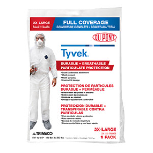 TRIMACO 141242/12 2-XLARGE TYVEK COVERALLS WITH HOOD AND BOOTS