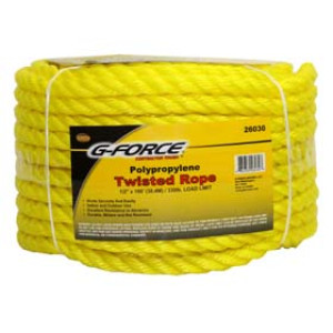 G-FORCE 26030 1/2" X 100' YELLOW TWISTED POLY ROPE