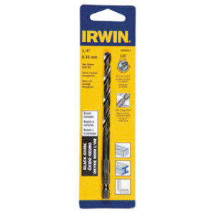 IRWIN 4935641 1/4" BLACK OXIDE HEX SHANK DRILL BIT SPLIT POINT TIP
