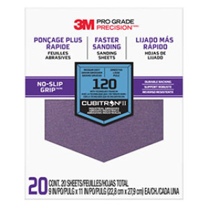 3M SHCP120-PGP20T PRO GRADE 9"X 11" 120 GRIT NO-SLIP GRIP SANDPAPER 20 SHTS/PK