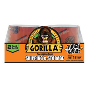 GORILLA GLUE 6030402 2.83" X 30 YD GORILLA PACKING TAPE REFILL 2PK