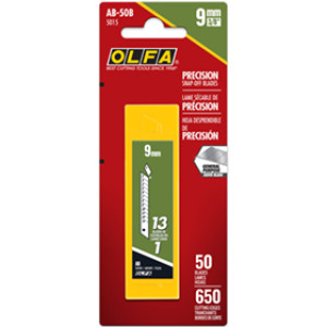 OLFA 5015 9MM PRECISION SILVER SNAP-OFF BLADES 50/PK AB-50B