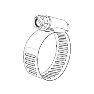 CAMBRIDGE RESOURCES HC2-2-P #20 13/16" - 1-3/4" STAINLESS STEEL HOSE CLAMP