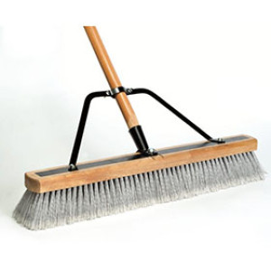 DQB 09940 24" GREY POLY FINE CLEANING CONTRACTOR SWEEP BROOM COMPLETE 60" HNDL