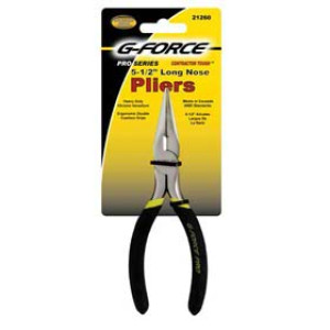 G-FORCE 21260 5-1/2" LONG NOSE PLIERS ERGO GRIP HANDLE