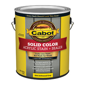 CABOT 1844.007 DRIFTWOOD GRAY SOLID COLOR ACRYLIC STAIN + SEALER DECKING