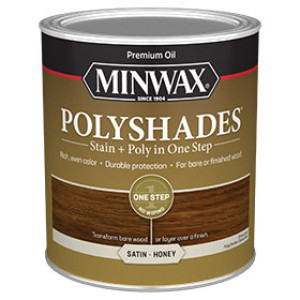 MINWAX 613960444 396 POLYSHADES SATIN HONEY WOOD STAIN