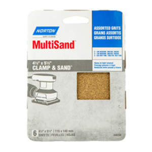 NORTON 48130 4-1/2" X 5-1/2" MULTISAND HANDY PACK SHEETS ASSORTED GRIT