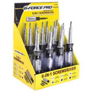 G-FORCE 21526 6-IN-1 HEAVY DUTY HANDLE SCREWDRIVER