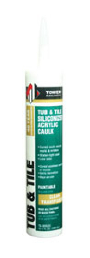 TOWER TS-00525 CLEAR TUB & TILE SILICONIZED ACRYLIC CAULK