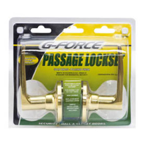 G-FORCE 80260 PASSAGE STRAIGHT LEVER LOCKSET POLISHED BRASS