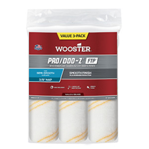 WOOSTER PRO/DOO-Z FTP RR663-9 9" X 3/8" WHITE WOVEN ROLLER COVER 3-PACK